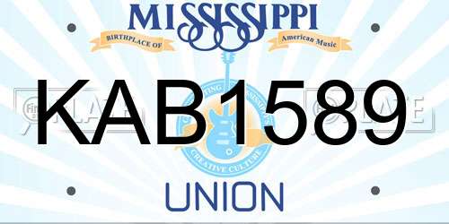 KAB1589 Mississippi License Plate