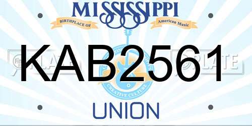 KAB2561 Mississippi License Plate