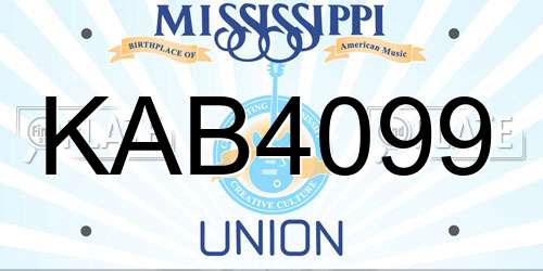 KAB4099 Mississippi License Plate
