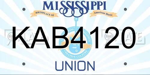 KAB4120 Mississippi License Plate