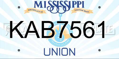 KAB7561 Mississippi License Plate