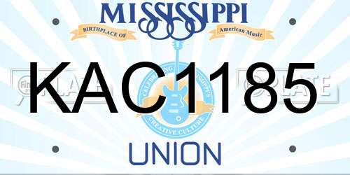KAC1185 Mississippi License Plate
