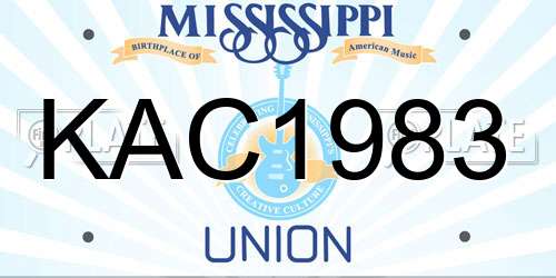 KAC1983 Mississippi License Plate