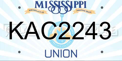 KAC2243 Mississippi License Plate
