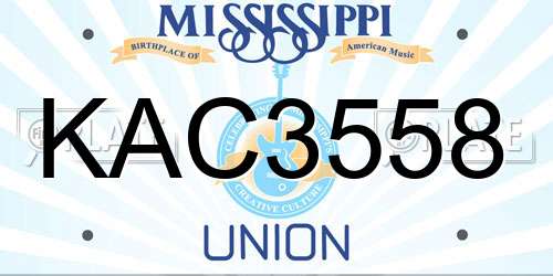 KAC3558 Mississippi License Plate