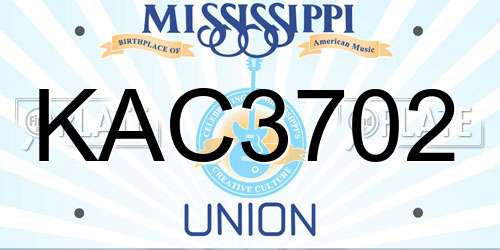 KAC3702 Mississippi License Plate