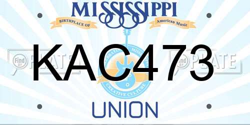 KAC473 Mississippi License Plate