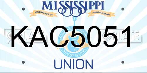 KAC5051 Mississippi License Plate
