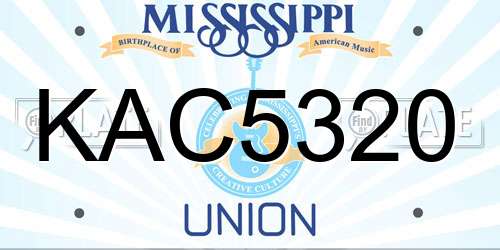 KAC5320 Mississippi License Plate