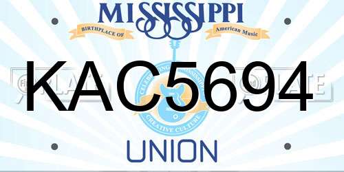 KAC5694 Mississippi License Plate