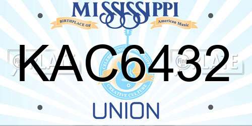 KAC6432 Mississippi License Plate