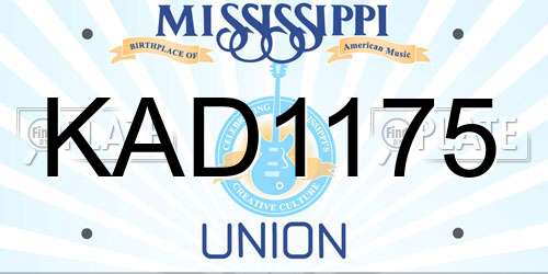 KAD1175 Mississippi License Plate