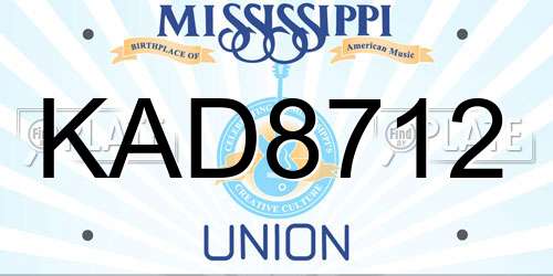 KAD8712 Mississippi License Plate