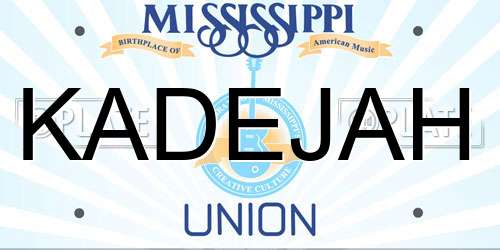 KADEJAH Mississippi License Plate