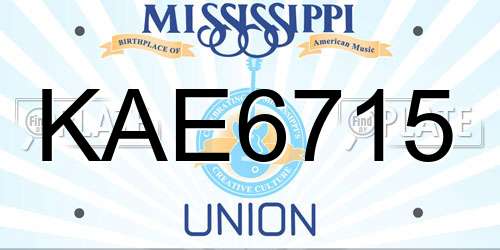 KAE6715 Mississippi License Plate