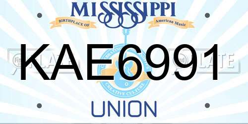 KAE6991 Mississippi License Plate
