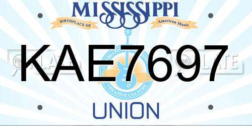 KAE7697 Mississippi License Plate