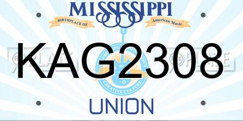 KAG2308 Mississippi License Plate