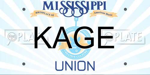 KAGE Mississippi License Plate