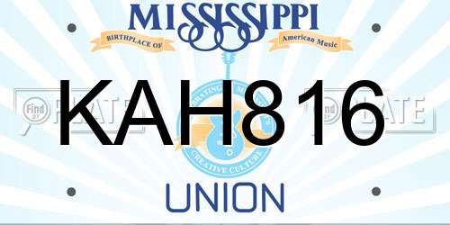 KAH816 Mississippi License Plate