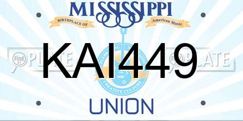 KAI449 Mississippi License Plate