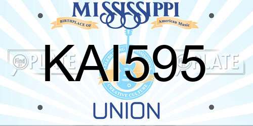 KAI595 Mississippi License Plate