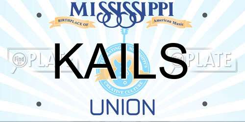 KAILS Mississippi License Plate