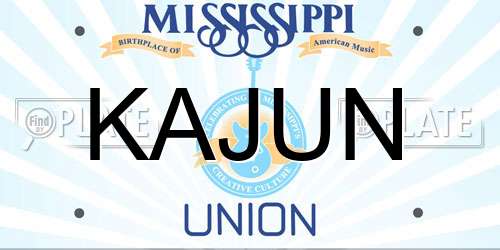 KAJUN Mississippi License Plate