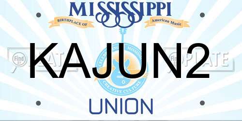 KAJUN2 Mississippi License Plate