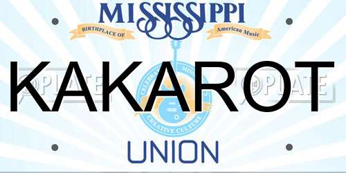 KAKAROT Mississippi License Plate