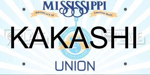 KAKASHI Mississippi License Plate