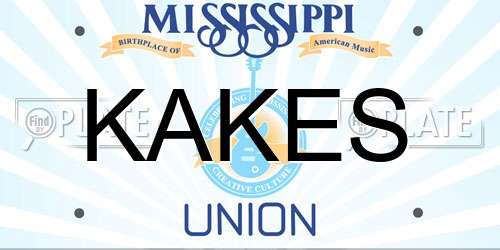 KAKES Mississippi License Plate