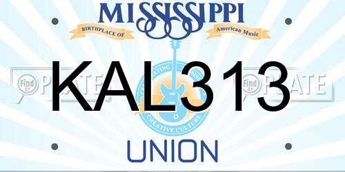 KAL313 Mississippi License Plate