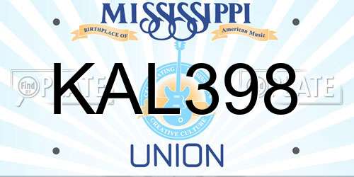 KAL398 Mississippi License Plate