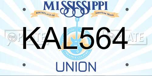 KAL564 Mississippi License Plate