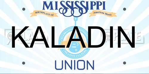 KALADIN Mississippi License Plate