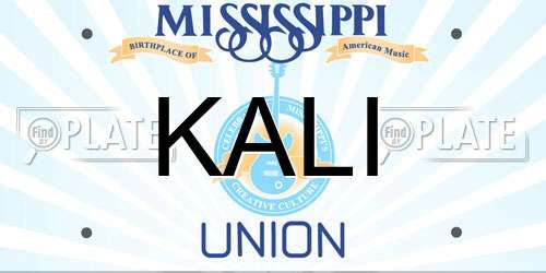 KALI Mississippi License Plate