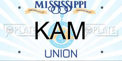 KAM Mississippi License Plate