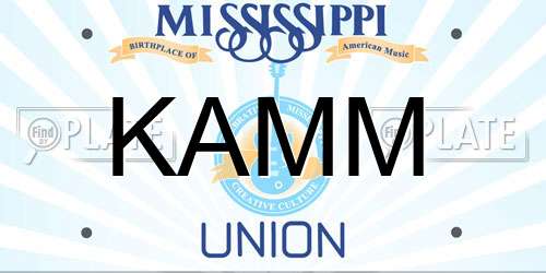 KAMM Mississippi License Plate