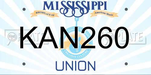 KAN260 Mississippi License Plate