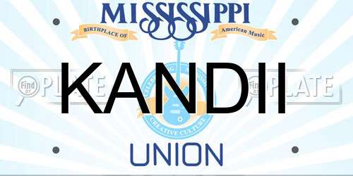 KANDII Mississippi License Plate