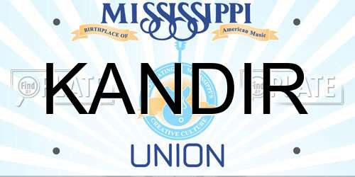 KANDIR Mississippi License Plate