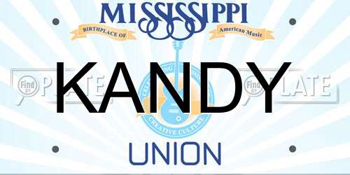KANDY Mississippi License Plate