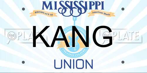 KANG Mississippi License Plate