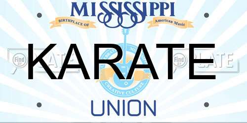 KARATE Mississippi License Plate
