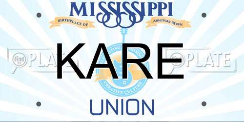 KARE Mississippi License Plate