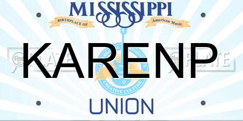 KARENP Mississippi License Plate