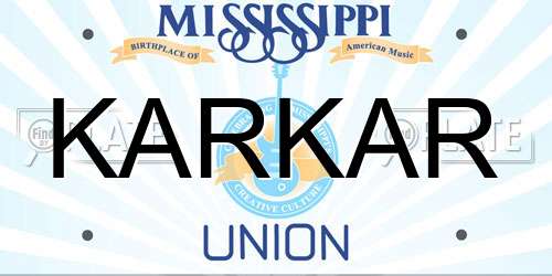 KARKAR Mississippi License Plate