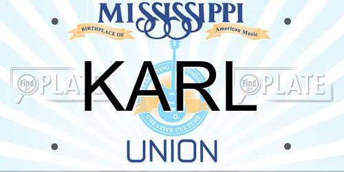KARL Mississippi License Plate