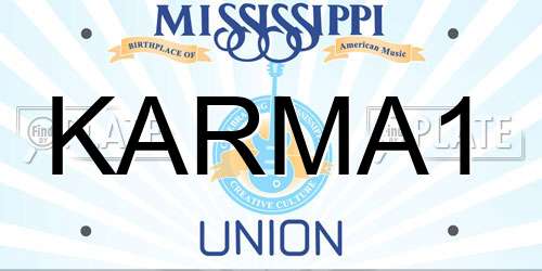KARMA1 Mississippi License Plate